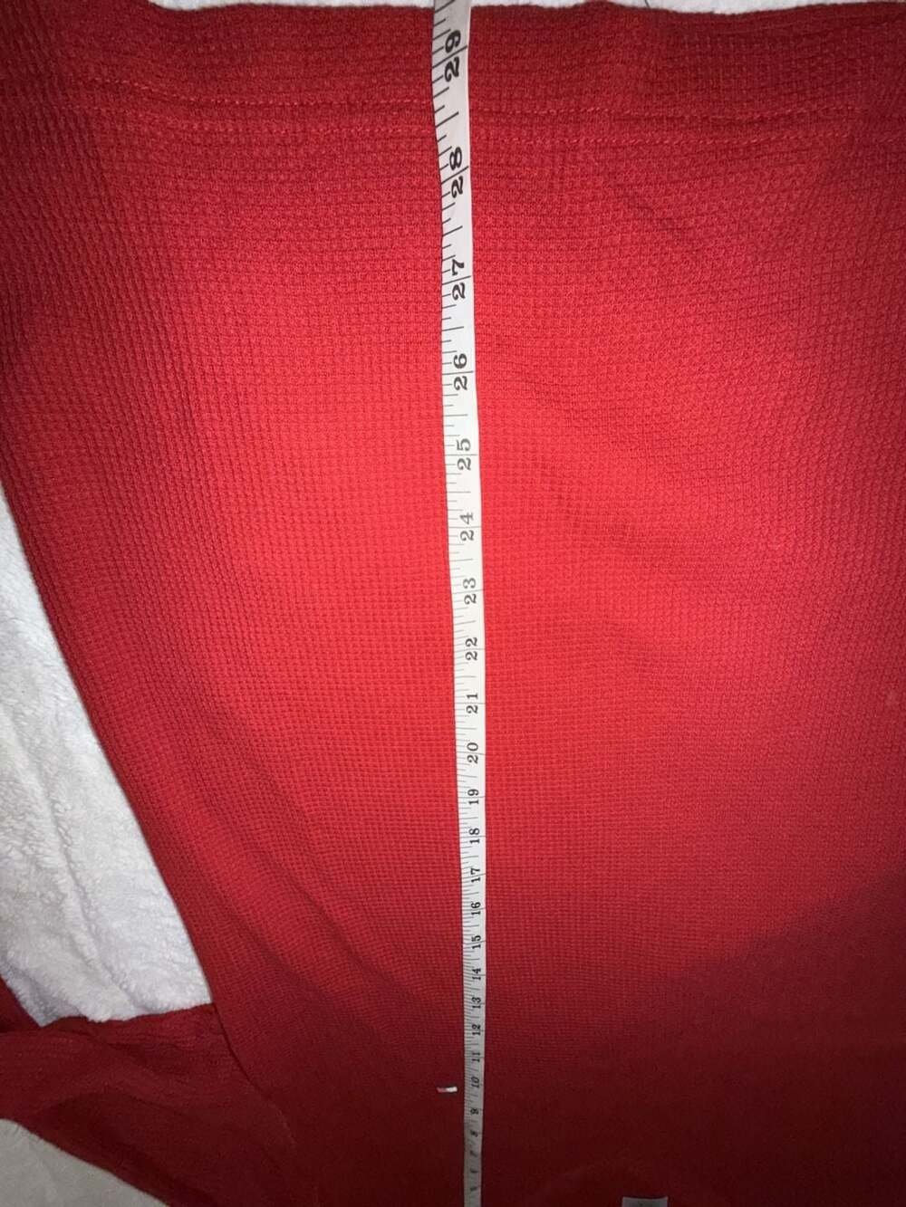 Tommy Hilfiger Red Waffle Knit V-Neck Long Sleeve Shirt XL - Picture 4 of 6